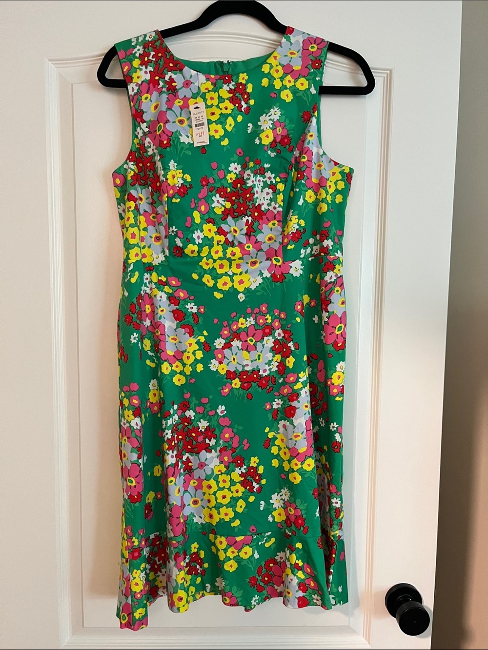 Talbots Green Floral Sleeveless Dress